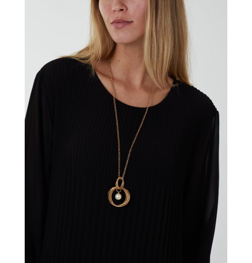 Long Sleeve Pleated Shift Dress Long Sleeve Pleated Shift Dress
