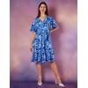 Wrap Front Tier Hem Angel Sleeve Dress Wrap Front Tier Hem Angel Sleeve Dress