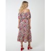 Bardot Midi Dress With Frill Hem Bardot Midi Dress With Frill Hem