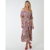 Bardot Midi Dress With Frill Hem Bardot Midi Dress With Frill Hem