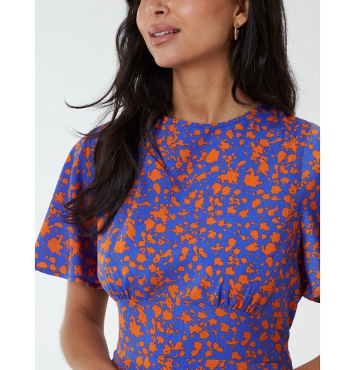 Godet Insert Mini Dress With Tie Godet Insert Mini Dress With Tie