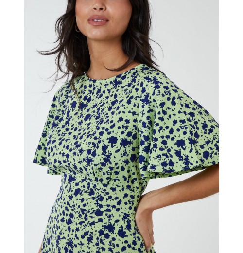 Godet Insert Mini Dress With Tie Godet Insert Mini Dress With Tie