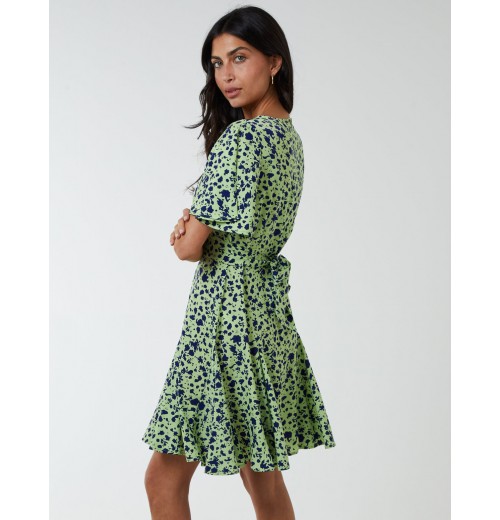 Godet Insert Mini Dress With Tie Godet Insert Mini Dress With Tie