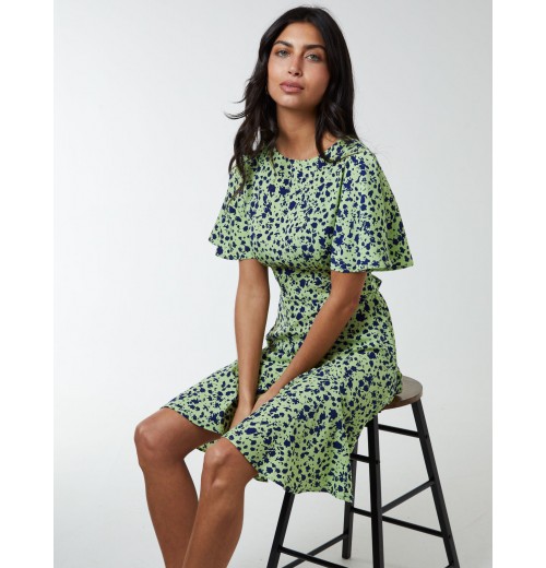 Godet Insert Mini Dress With Tie Godet Insert Mini Dress With Tie