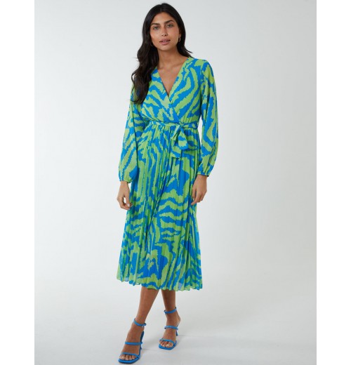 Swirl Pleated Print Dress Swirl Pleated Print Dress