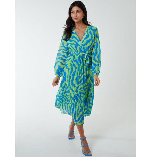 Swirl Pleated Print Dress Swirl Pleated Print Dress