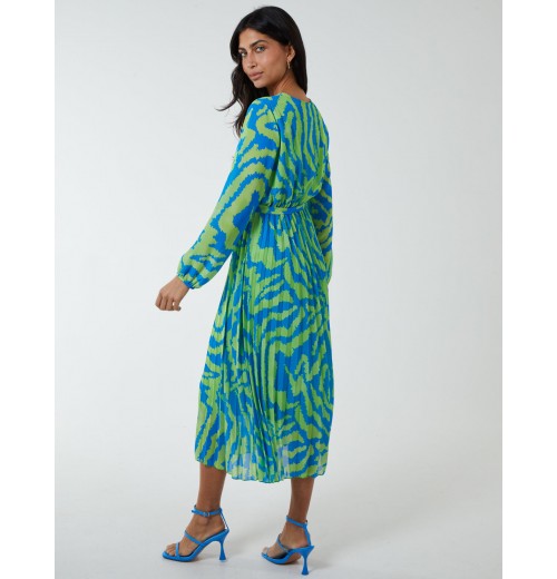 Swirl Pleated Print Dress Swirl Pleated Print Dress