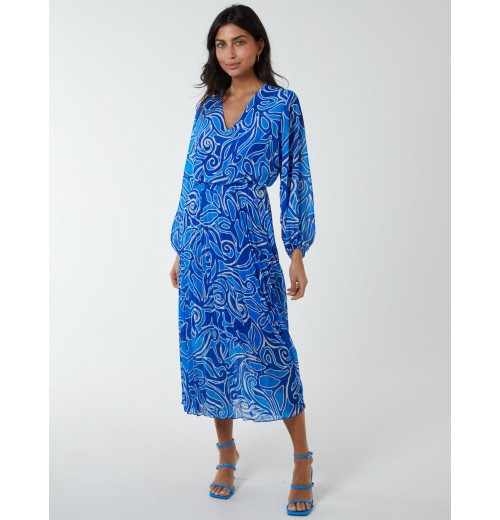 Pleated Wrap Front Dress Pleated Wrap Front Dress
