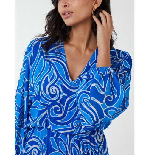 Pleated Wrap Front Dress Pleated Wrap Front Dress