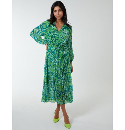 Pleated Wrap Front Dress Pleated Wrap Front Dress