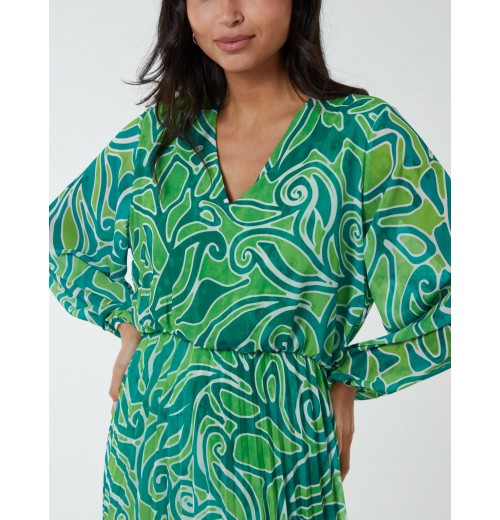 Pleated Wrap Front Dress Pleated Wrap Front Dress