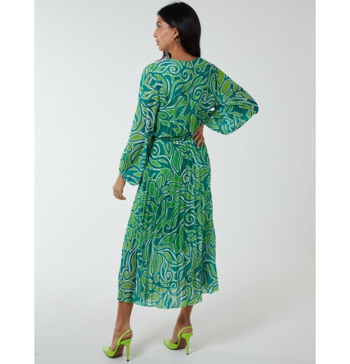 Pleated Wrap Front Dress Pleated Wrap Front Dress