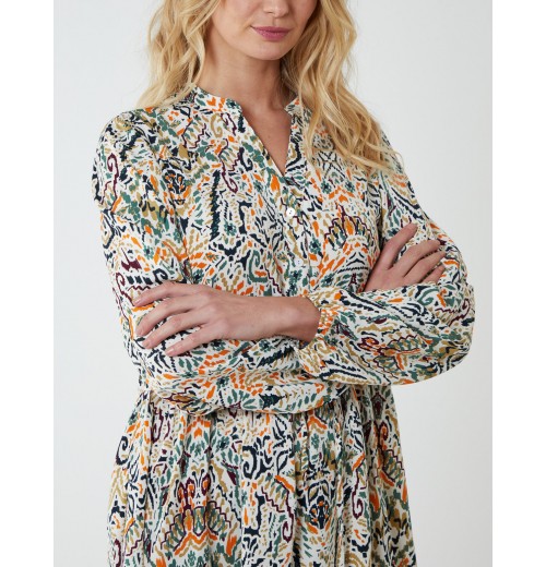 Multi Tiered Aztec Print Midi Dress Multi Tiered Aztec Print Midi Dress