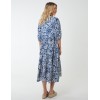 Manderin Collar Trapezed Dress With 3/4 Sleeves Manderin Collar Trapezed Dress With 3/4 Sleeves