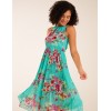 Keyhole Tie Neck Pleated Midi Dress Keyhole Tie Neck Pleated Midi Dress