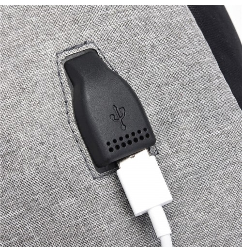USB Charger Grey Backpack USB Charger Grey Backpack