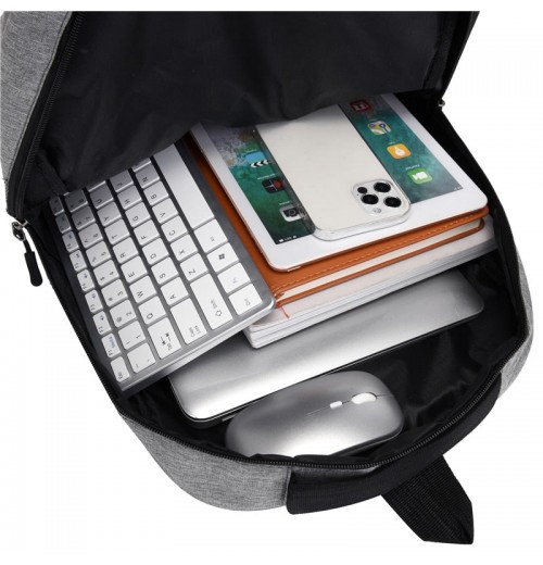 USB Charger Grey Backpack USB Charger Grey Backpack