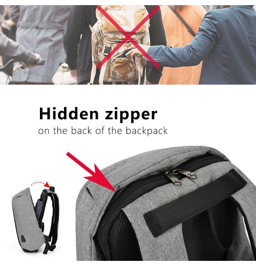 Anti Theft Waterproof Backpack With USB Charging Port Anti Theft Waterproof Backpack With USB Charging Port