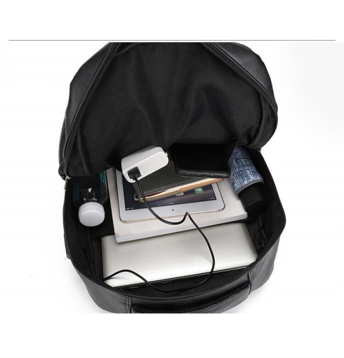 Leather Backpack With USB Charger Leather Backpack With USB Charger