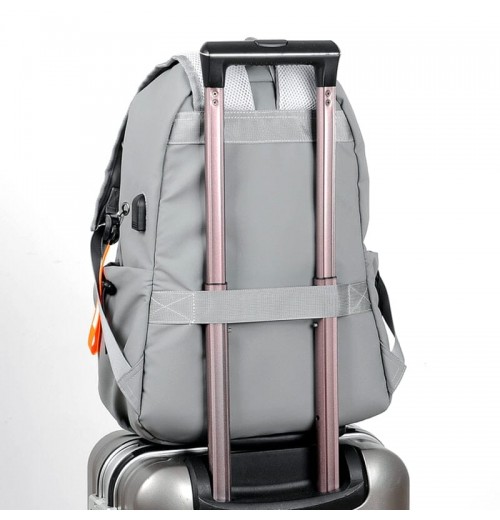 Backpack For Men Grey USB Charger Backpack For Men Grey USB Charger
